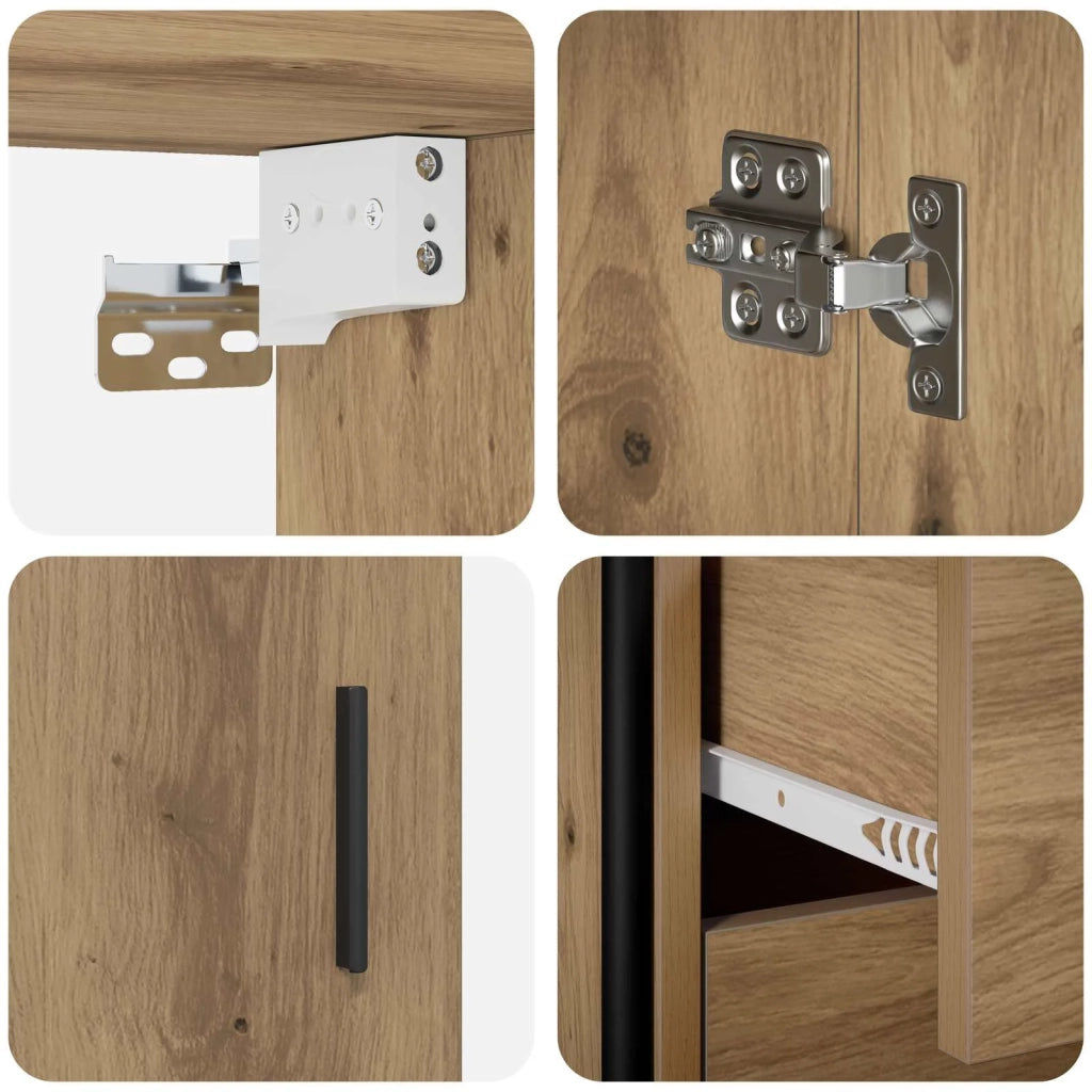 Set di Armadi da Bagno 3 pz Rovere Artigianale 3444590