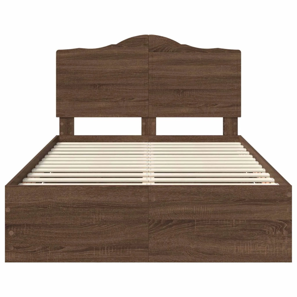 Struttura del letto con cassetto Quercia marrone 120 x 190 cm