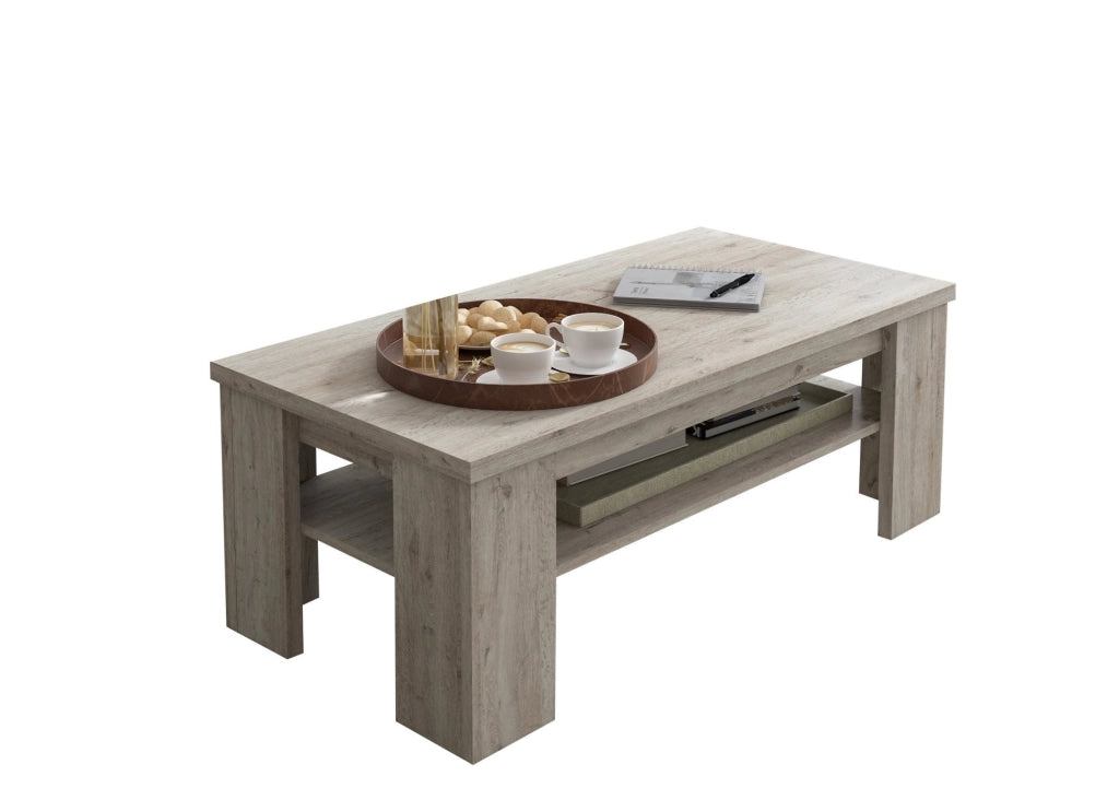 Mergozzo, Tavolino da Salotto un Vano, 110x55x41h cm Grigio Rovere Grigio
