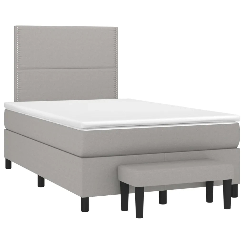 Giroletto a Molle con Materasso Grigio Chiaro 120x200cm Tessuto cod mxl 64685