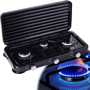 Piastra da Cucina Portatile con 3 Fiamme | Fornello a Gas per Cucina Mobili