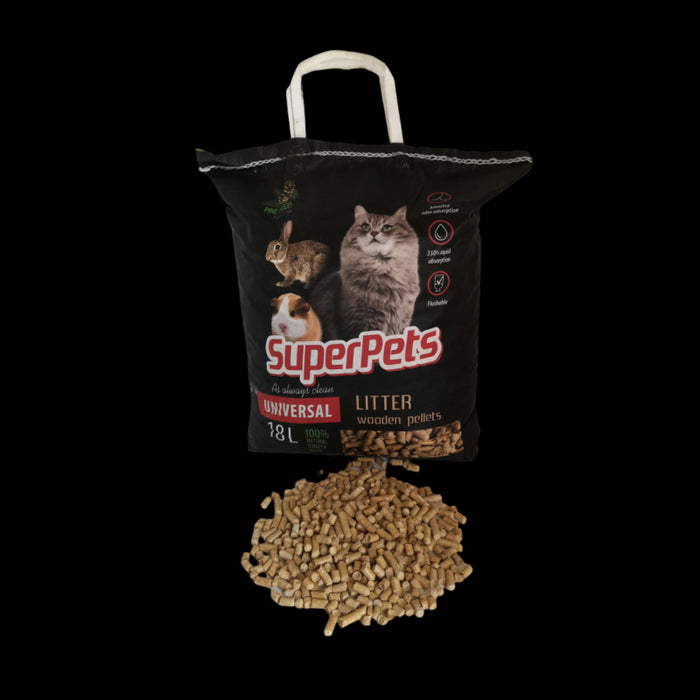 Lettiera superpets universale biologica, in pellet ecologico per animali domestici e uccelli, confezione 132pz 792kg - 170011