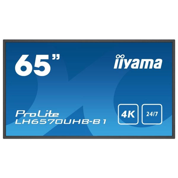Iiyama lh6570uhb-b1 visualizzatore di messaggi pannello piatto per segnaletica digitale 163,8 cm (64.5") va 700 cd/m² 4k ultra hd nero processore integrato android 9.0 24/7