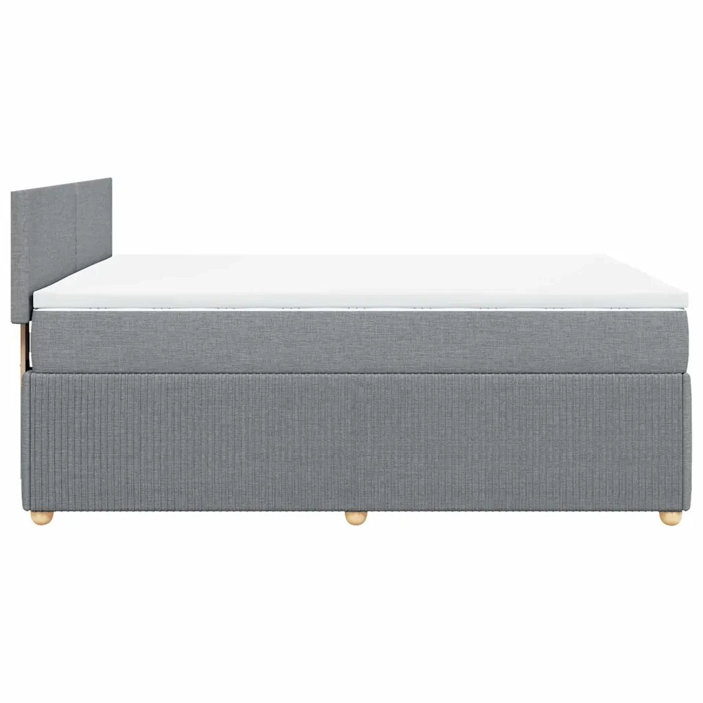Giroletto a Molle con Materasso Grigio Chiaro 160x200cm Tessuto
