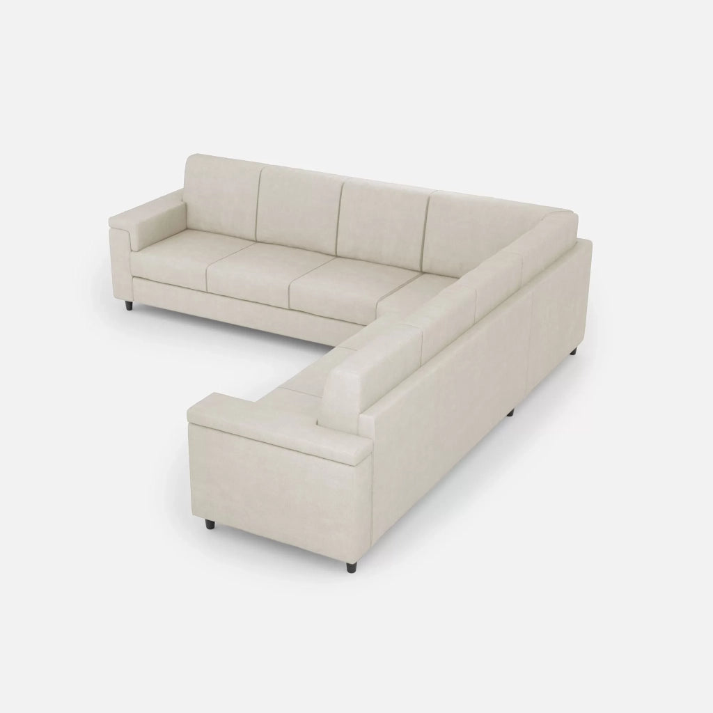 Divano marrak 3 posti  (tre sedute da 60cm) + angolo + divano 3 posti (tre sedute da 60cm) misure esterne l.286x286 | latte - Mobili 2G