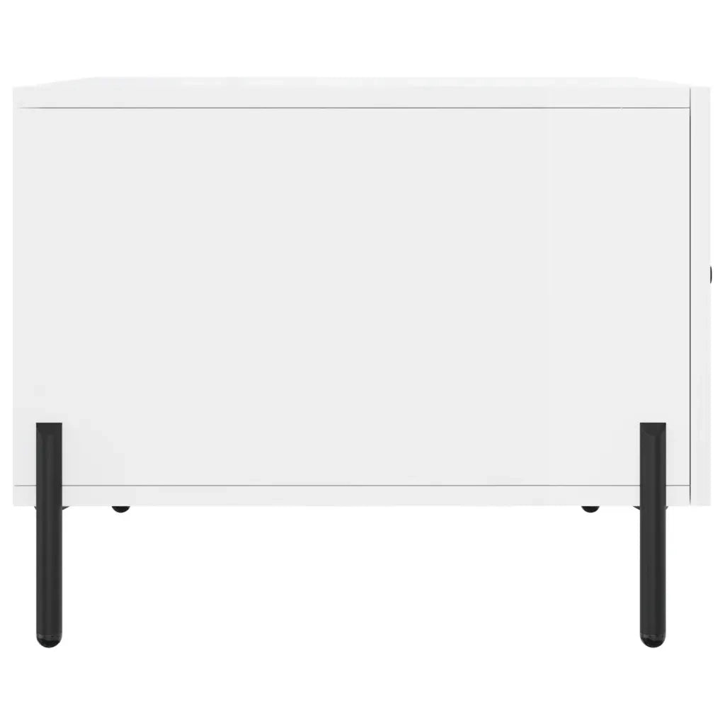 Tavolino da Salotto-Tavolino da soggiorno-Tavolo Bianco Lucido 50x50x40 cm Legno Multistrato 415334