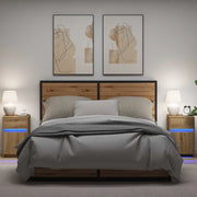 vidaXL Armadio da Letto LED 2 pcs rovere artigianale 38 x 34 x 61 cm