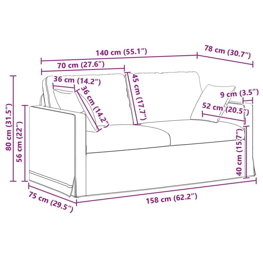Divano | Divano da soggiorno | Sofa Rosso Vino 158 x 78 x 80 cm Velluto