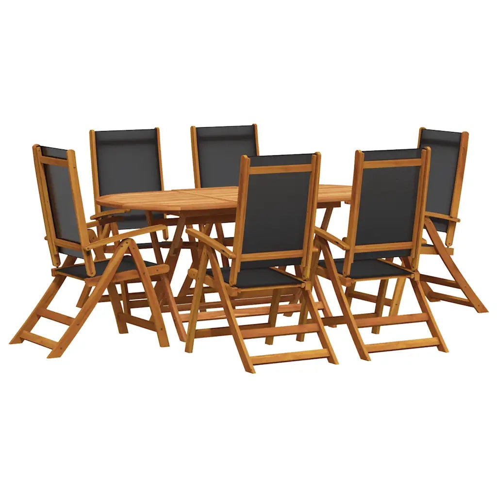 Set da Pranzo da Giardino 7 pz in Legno Massello di Acacia 41748