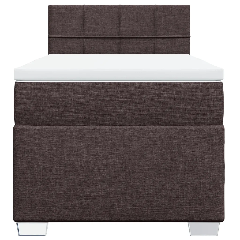 Giroletto a Molle con Materasso Marrone Scuro 80x200 cm Tessuto 3288018