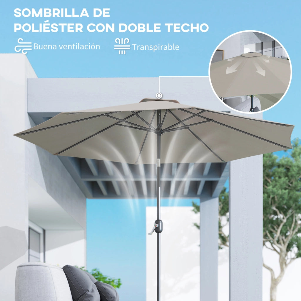 Ombrellone da Giardino ¨C zephmum ¨C Grigio Chiaro ?295x250 cm