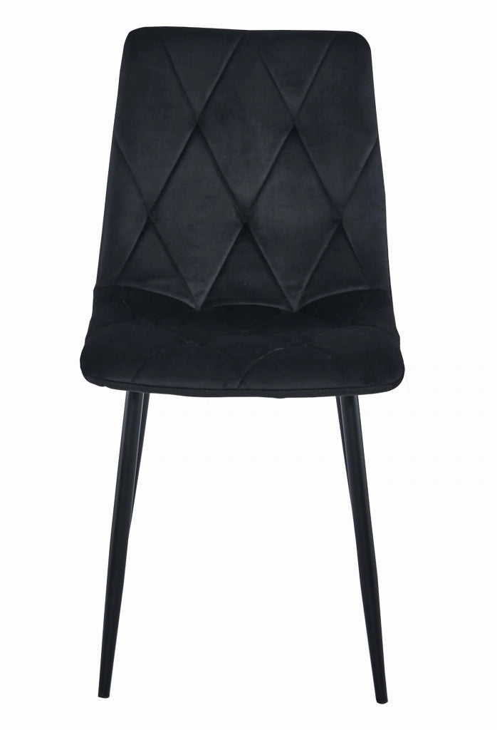 Set di 3 sedie da pranzo Valora Tyra in velluto nero con gambe in metallo