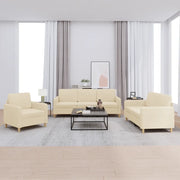 Set di Divani 3 pz con Cuscini Crema in Tessutocod mxl 83274