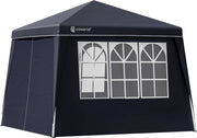 Gazebo pop-up, 3 x 3 m, con 4 parti laterali, colori assortiti, protezione UV 50+, con custodia, impermeabile, pieghevole, gazebo pieghevole, festival, capri, antracite