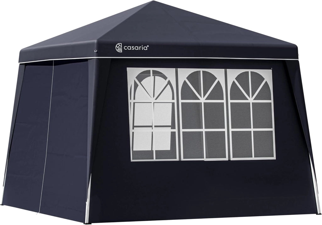 Gazebo pop-up, 3 x 3 m, con 4 parti laterali, colori assortiti, protezione UV 50+, con custodia, impermeabile, pieghevole, gazebo pieghevole, festival, capri, antracite