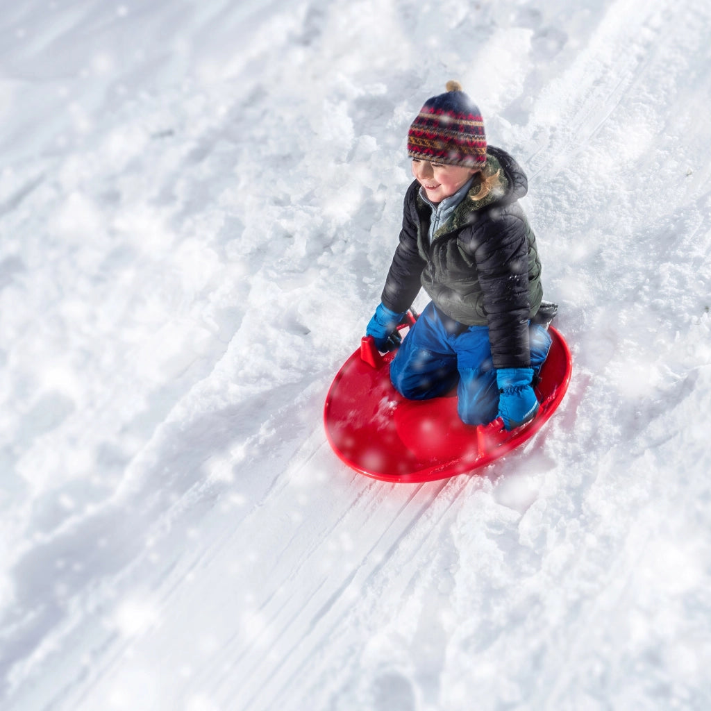 KADAX Sled Downhill Slider Piastra scorrevole per neve Rotonda Velocità Maniglie da 65 cm