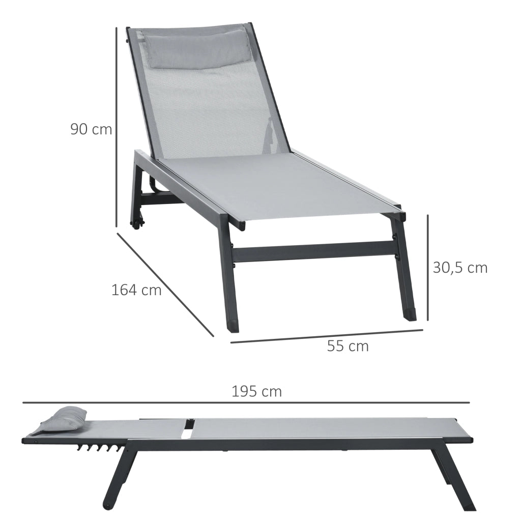 Transat lettino ¨C zephmum ¨C alluminio textilene grigio chiaro