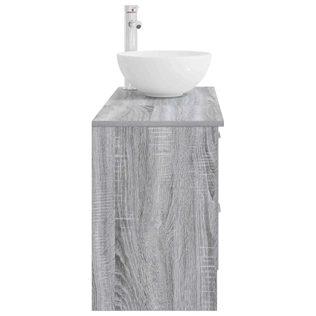 Set di mobili per il bagno 2 pcs Sonoma grigio 3403877