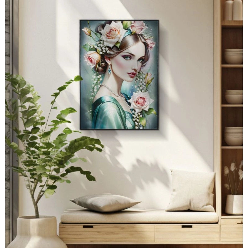Dipinto Su Tela Laccato Fantasy Con Cornice -a- cm 72x4x102