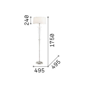 Piantana Contemporanea Forcola Metallo Bianco 1 Luce E27