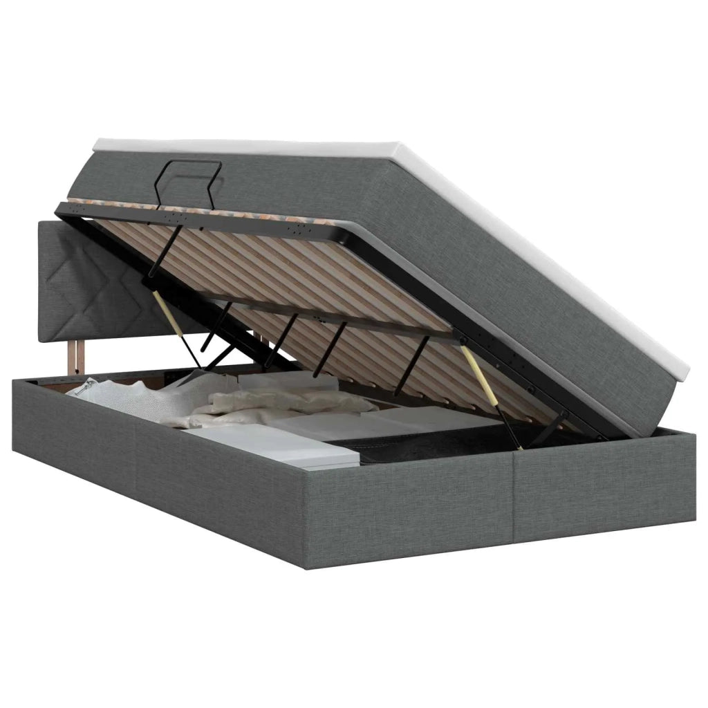 Letto con contenitore e materasso Grigio Scuro 120 x 200 cm 3458677