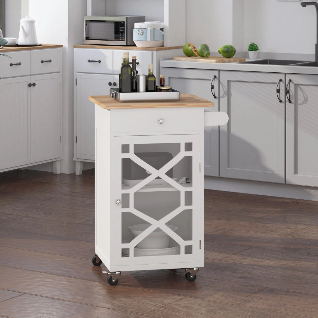 Carrello da cucina con cassetto e ripiano ¨C zephmum ¨C bianco