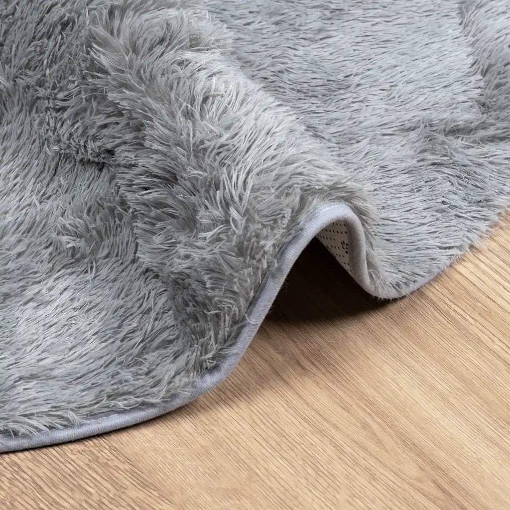 Tappeto Shaggy a Pelo Lungo NAVARRA Grigio Chiaro 200x200 cm 4102922