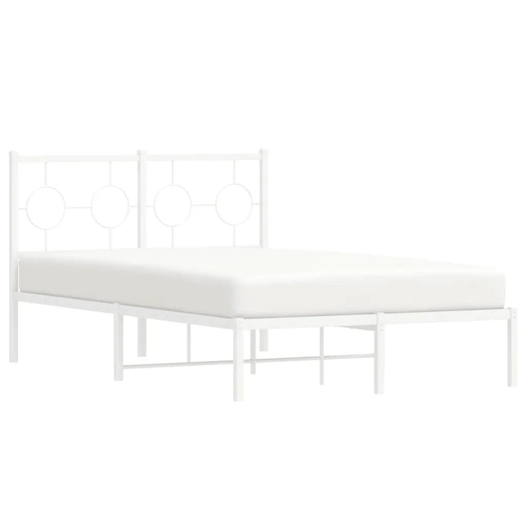 Giroletto con Testiera in Metallo Bianco 120x200 cm 376273