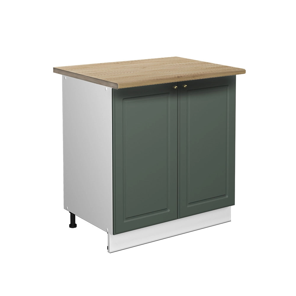 Mobile lavello cucina Fame-Line Verde-oro rustico/Bianco 80 cm con ripiano, PL Rovere Vicco