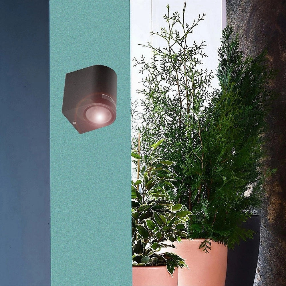 Trade Shop - Applique Esterno Parete Facciate Giardino Lampada Muro Attacco Gu10 Ip54 Gn-wl061 - Nero
