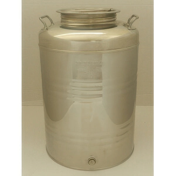 Fusto per Olio 50 L in Acciaio Inox 441 Diam. 370 x h 580 mm con Predisposizione Rubinetto