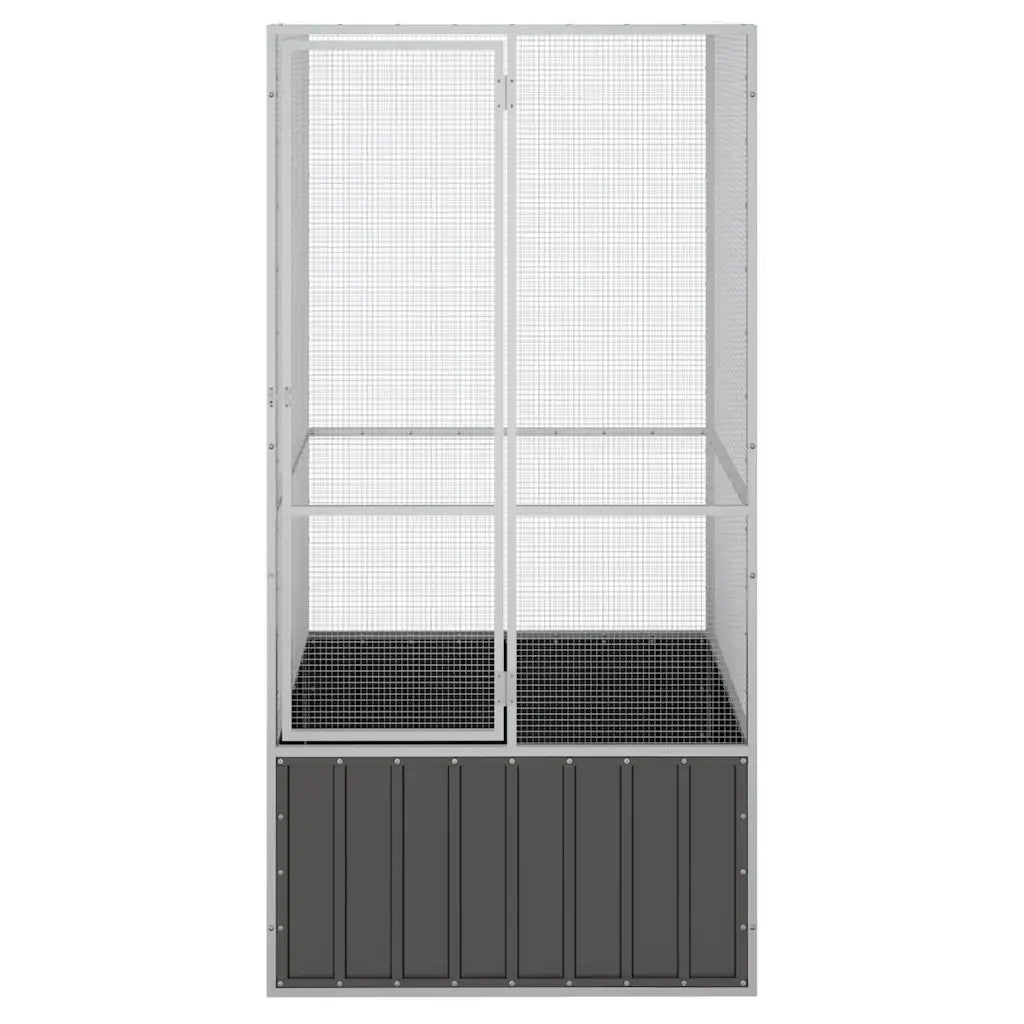 vidaXL Gabbia per Uccelli Antracite 111x107x211,5 cm Acciaio Zincato