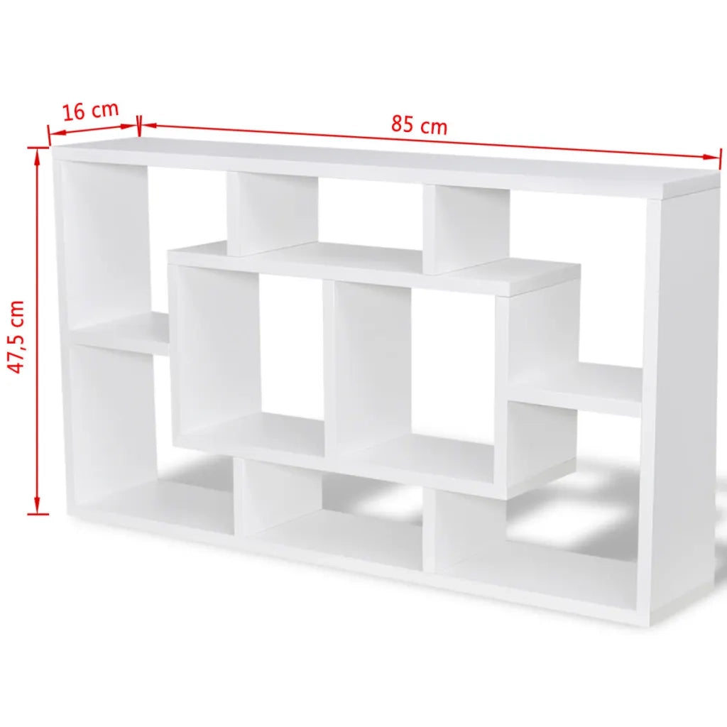 Espositore da Parete Galleggiante 8 Scomparti Bianco CFW2289854