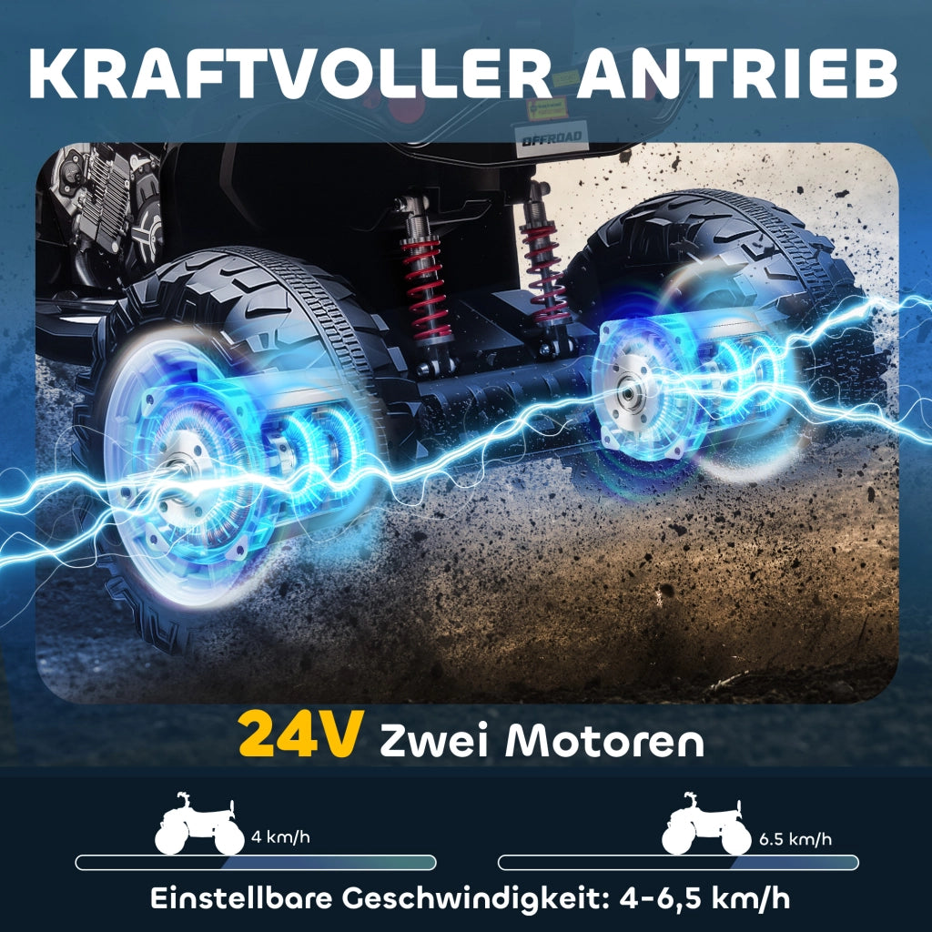 Quad Elettrico per Bambini ¨C zephmum ¨C Verde, 24V, 6.5 km/h, 3-8 Anni
