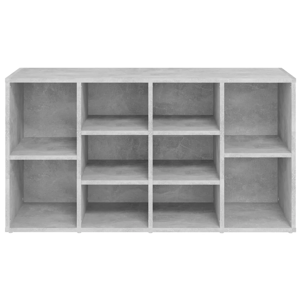 Scarpiera con Panchina-Scaffale per scarpe Grigio Cemento 103x30x55cm Multistrato