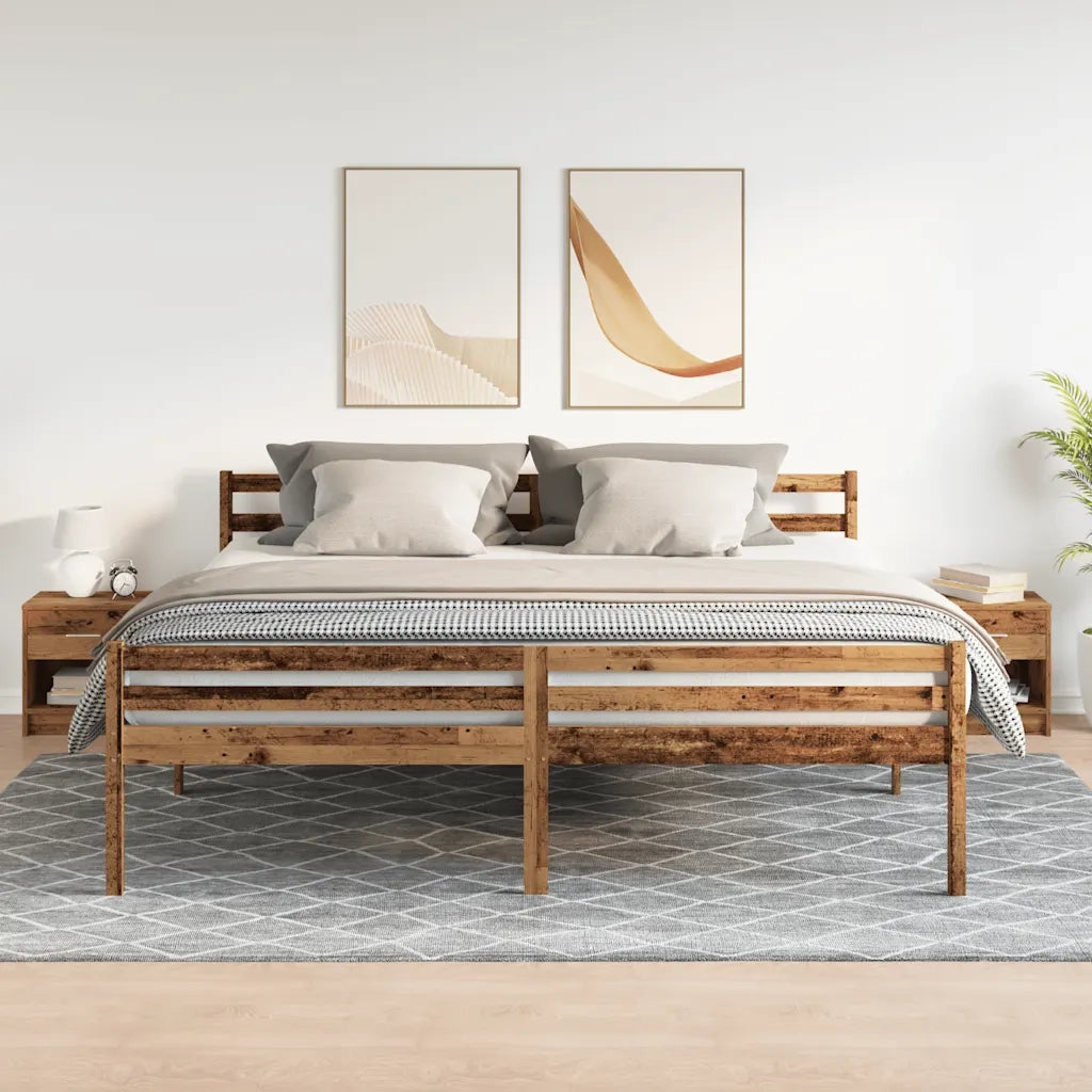 Comodini 2 pz con Cassetto Legno Antico 39x28x41 cm