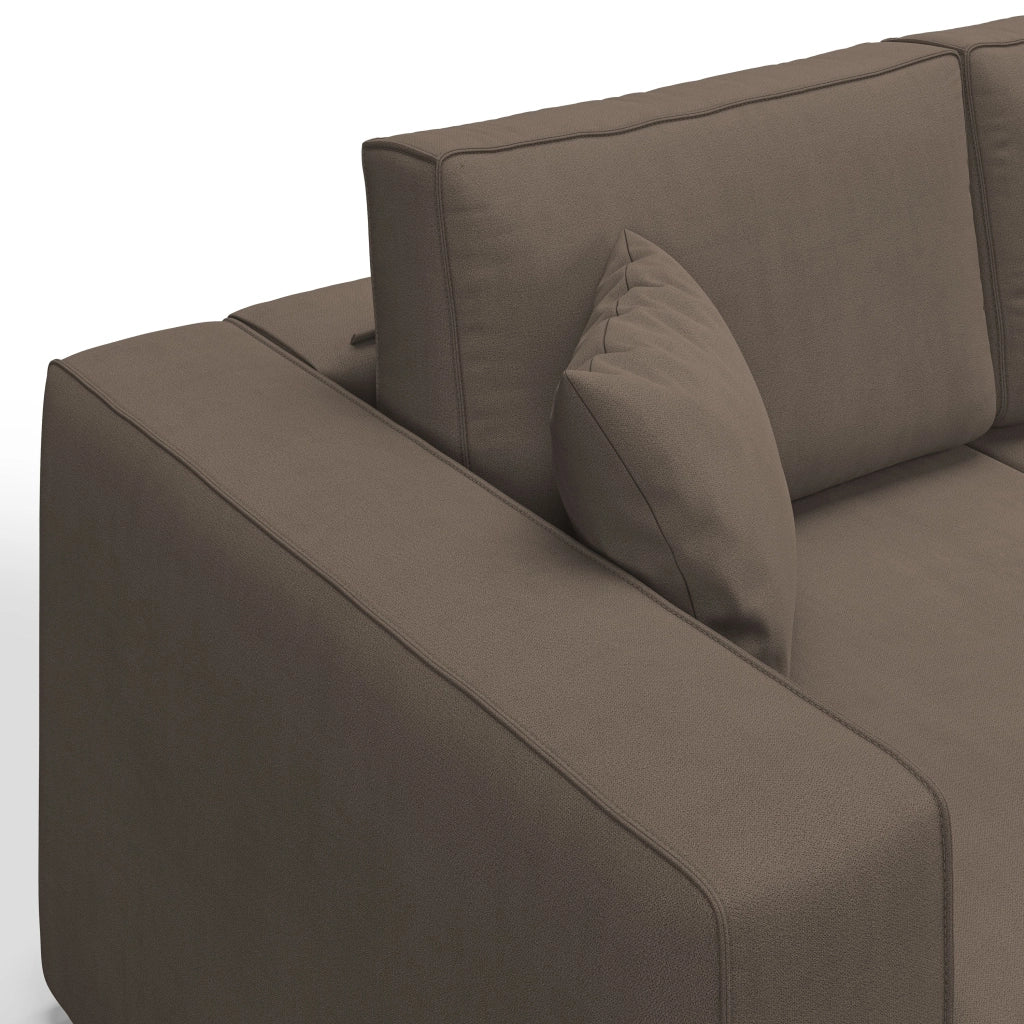 Morfeo Divano 3 sedute tessuto impermeabile 245 cm marrone