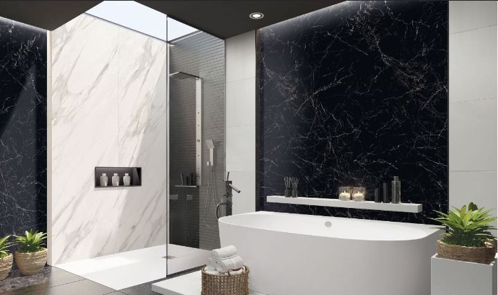 Piatto doccia in pietra SOLIDSTONE alto 2,8cm - Bianco RAL 9003 - Misura: 80x150 x 2,8h