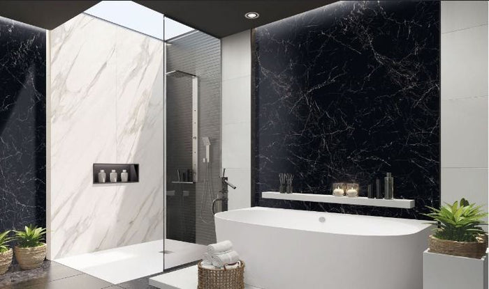 Piatto doccia in pietra SOLIDSTONE alto 2,8cm - Bianco RAL 9003 - Misura: 80x120 x 2,8h 