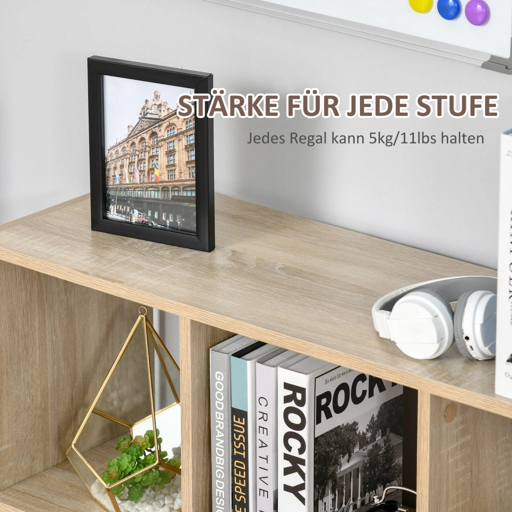 Libreria Scaffale 8 Ripiani ¨C zephmum ¨C Quercia 97.5x30x100 cm