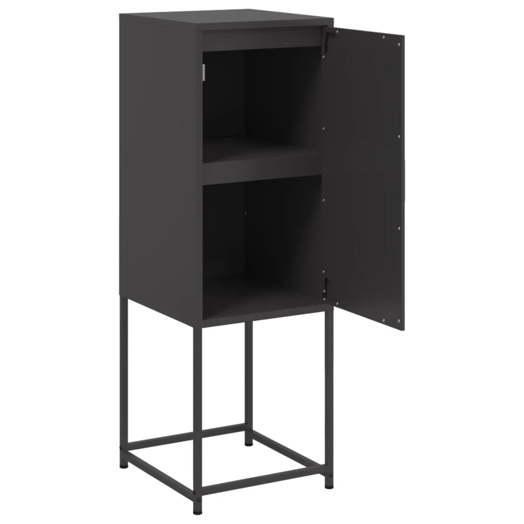 Credenza-Buffet-Armadio da cucina Nera 36x39x107 cm in Acciaio