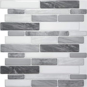 Pannelli da parete 3D con design di marmo grigio - 12x12 pollici, adesivi posteriori, 10 pezzi