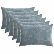 Federa 6 pcs HEERLEN Azzurro 30 x 50 cm Tessuto Chenille 907792