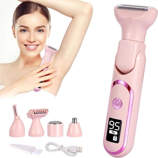 Rasatrice per donne - rasatrici per bikini - trimmer per corpo - raschiatrice elettrica - impermeabile - adatta per uso in acqua e a secco - adatta per zone intime, gambe, viso, naso, sopracciglia e corpo