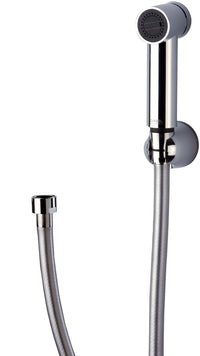 Set doccetta bidet eurolux con doccia a pulsante minimal, flessibile e supporto cromato