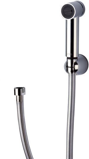 Set doccetta bidet eurolux con doccia a pulsante minimal, flessibile e supporto cromato