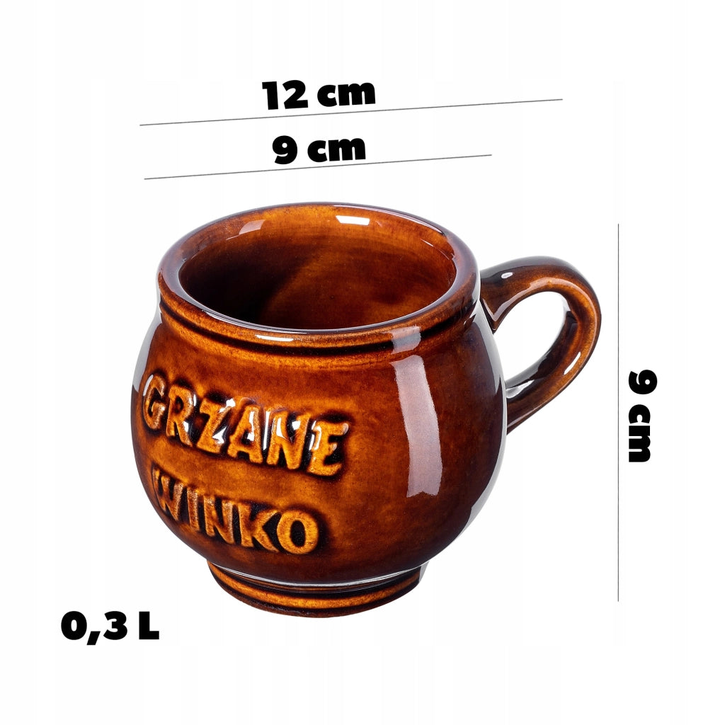 Set di 2 tazze da vin brulé KADAX da 300 ml con manico in gres.