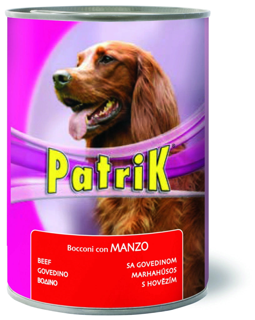 Bocconi per Cani ''Patrik'' Gusto Manzo Gr. 405 24 Pezzi Morando