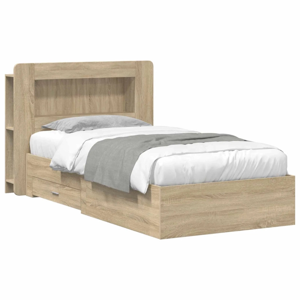 Telaio del letto con storage Rovere Sonoma 100 x 200 cm