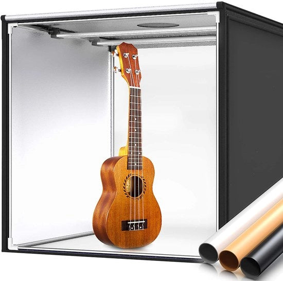 Tenda di luce 80x80x80cm, studio fotografico portatile con 3 diverse sfondi